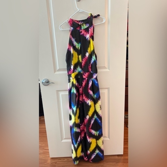 Busayo Rainbow Tie Dye Halter Sleeveless Maxi Dress - Picture 7 of 16